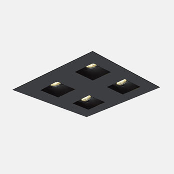 2x2 Trimmed Flanged Square Black